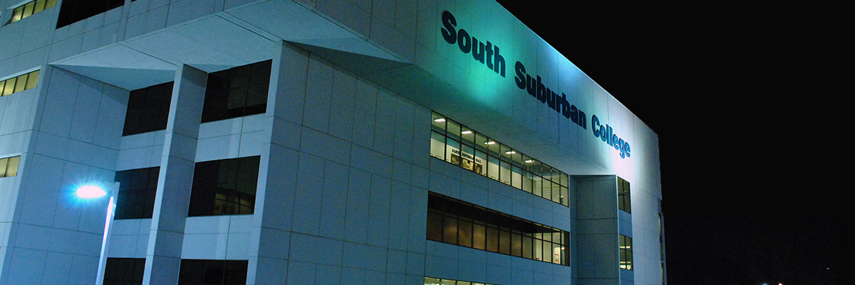 A photo of the Main Campus at night header