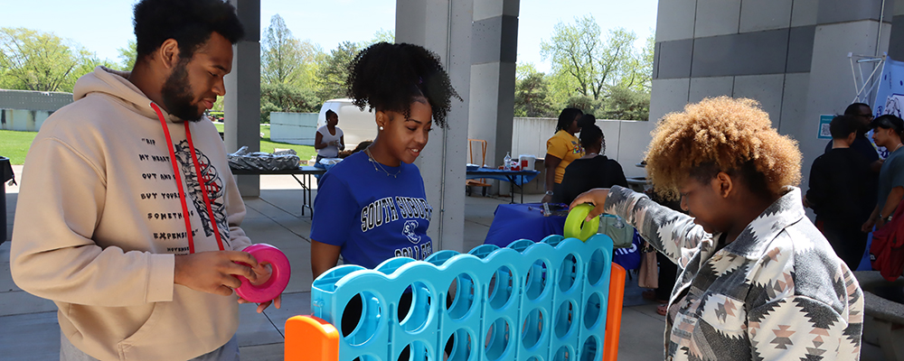 Students play a game during the annual Bulldog Bash event.